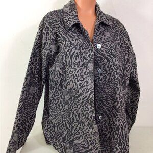 TOTO n Ko Leopard Print Jacket Coat Womens 1X
